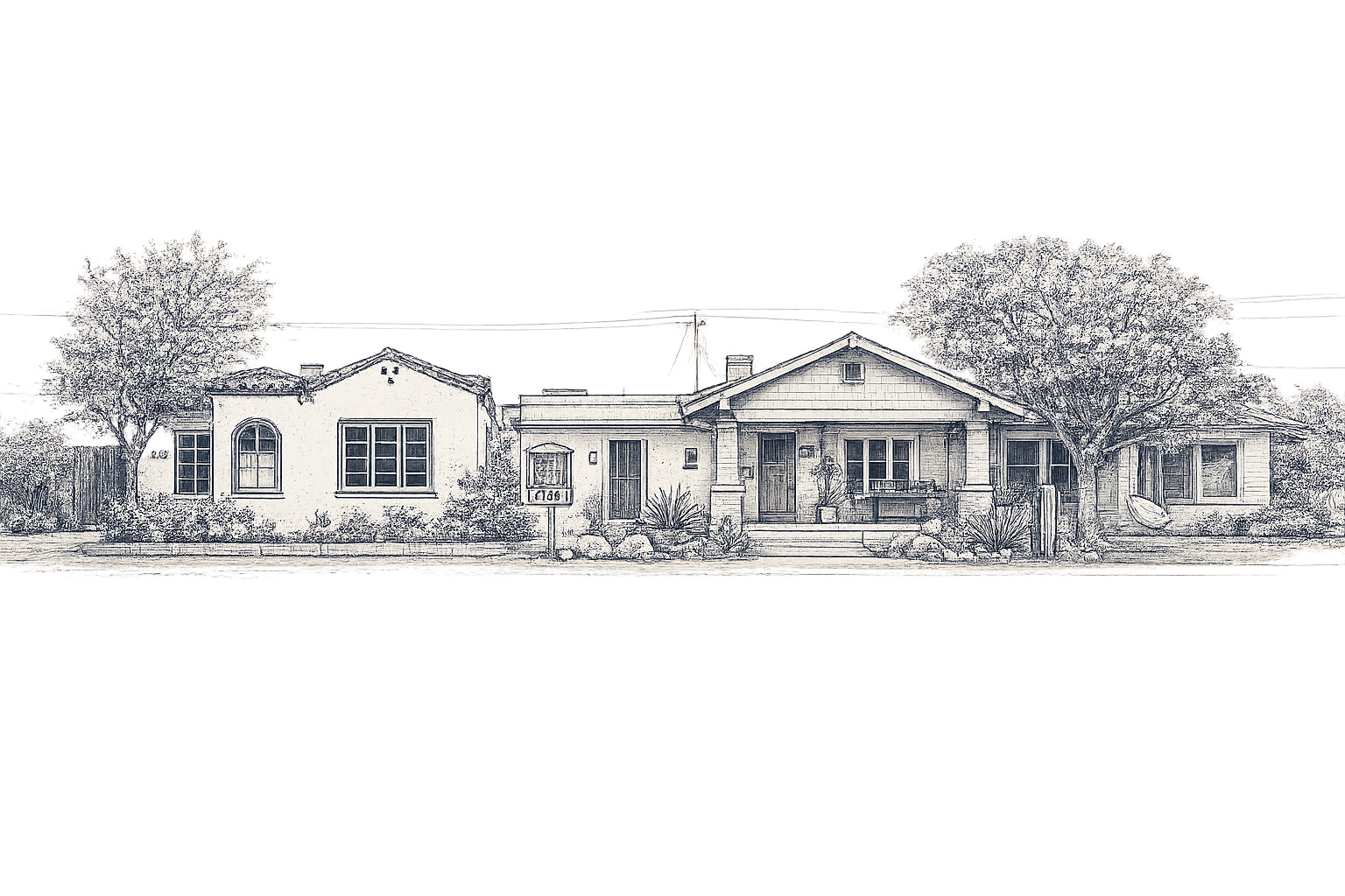 Illustration of the four Coronado homes